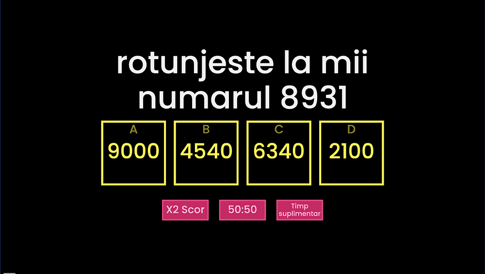 JOC - Rotunjirea la zeci, sute, mii a numerelor de patru cifre