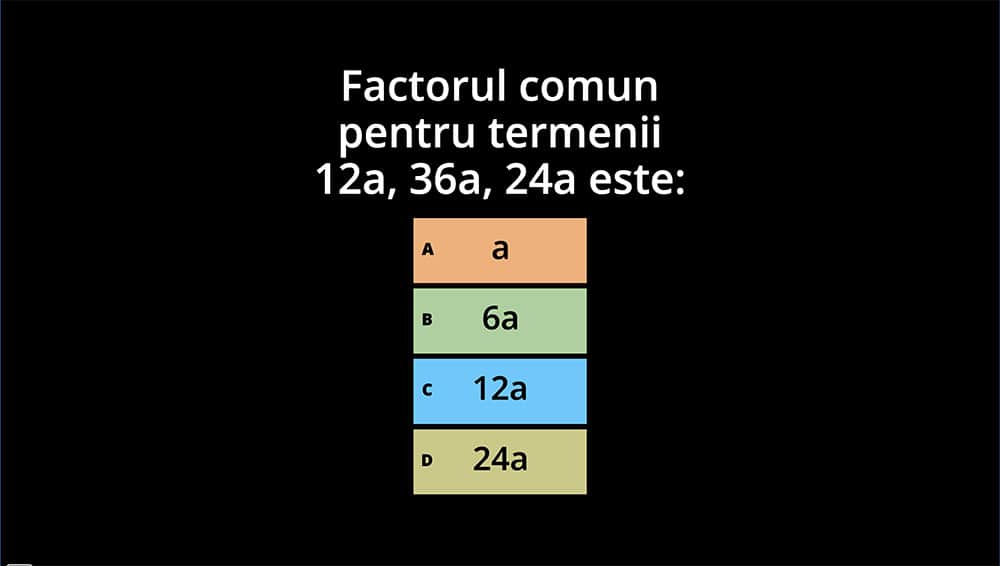 JOC -  Distributivitatea înmulțirii față de adunare sau scădere. Factor comun