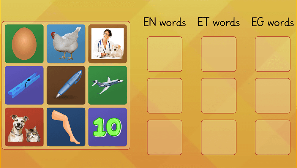 GAME  - en / et / eg