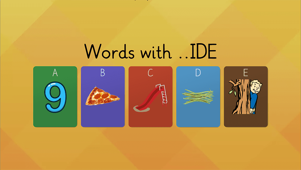 GAME  - ine / ice / ide