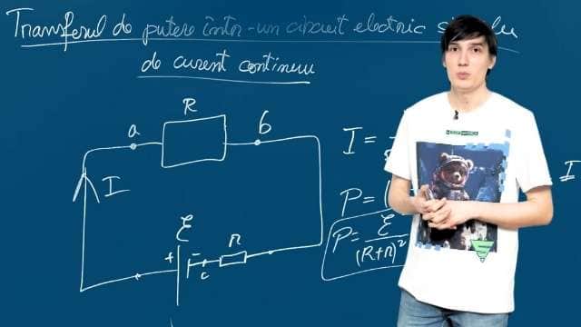 Transferul de putere într-un circuit electric simplu de curent continuu