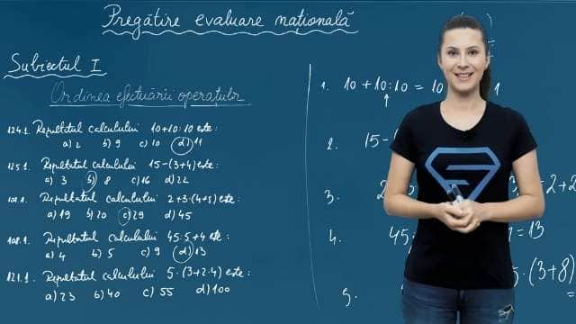 Ex. 1 - Ordinea efectuării operațiilor - EN cl. VIII-a