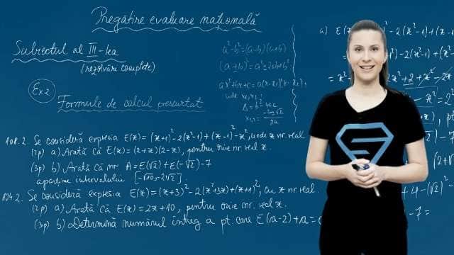Formule de calcul prescurtat. Exerciții - EN cl. VIII-a