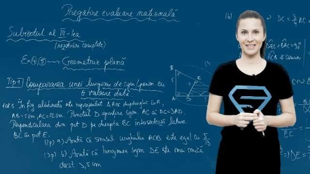 Geometrie plană. Compararea unei lungimi de segment/perimetru cu o valoare dată 3 - EN cl. VIII-a