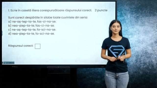 Despărțirea cuvintelor în silabe - EN cl. VIII-a