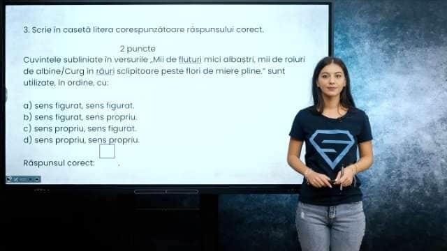 Vocabular - Sensul cuvintelor - Sens propriu. Sens figurat - EN cl. VIII-a
