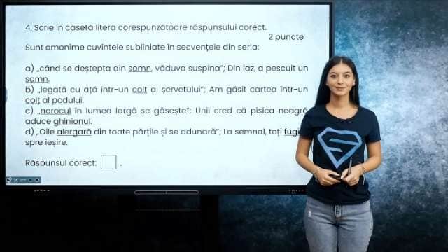 Vocabular - Sensul cuvintelor - Omonime - EN cl. VIII-a