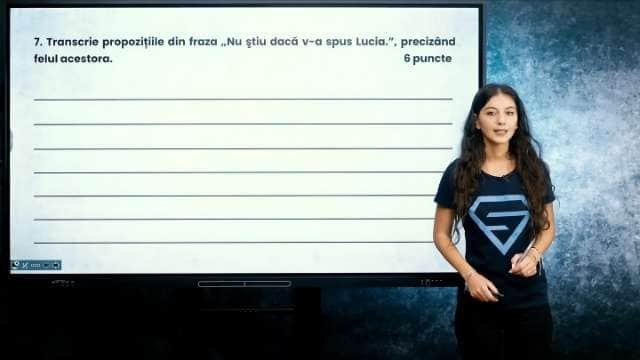 Fraza. Propoziția principală / subordonată (1) - EN cl. VIII-a