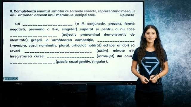Completarea corectă a unor construcții, conform cerințelor furnizate în enunț (2) - EN cl. VIII-a