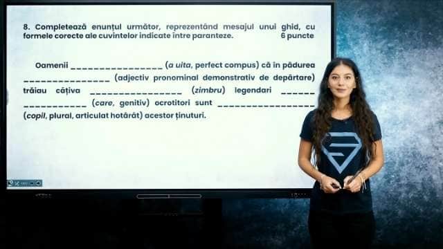 Completarea corectă a unor construcții, conform cerințelor furnizate în enunț (3) - EN cl. VIII-a