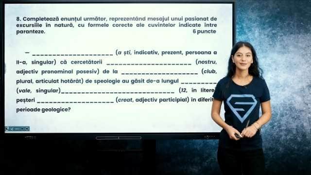 Completarea corectă a unor construcții, conform cerințelor furnizate în enunț (4) - EN cl. VIII-a