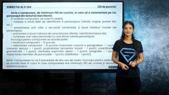 Compunere - Caracterizare personaj. Structură, mijloace, trăsături, valori - EN cl. VIII-a