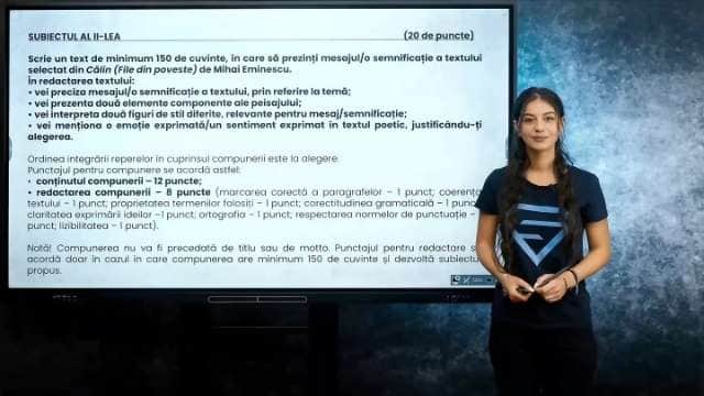 Eseu - Prezentarea semnificației unui fragment din Călin (File din poveste) - EN cl. VIII-a