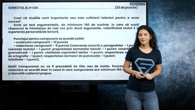 Textul argumentativ. Formularea opiniei. Enunțarea unei concluzii adecvate. - EN cl. VIII-a