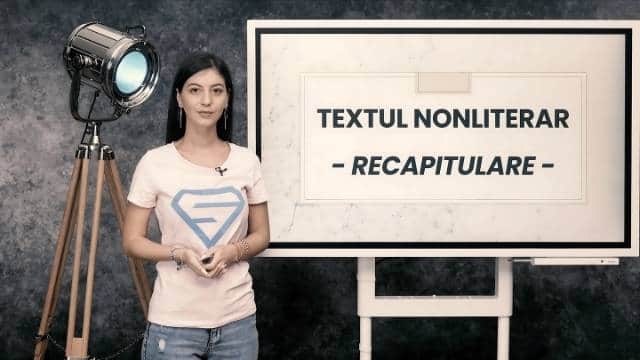 Textul nonliterar - RECAPITULARE