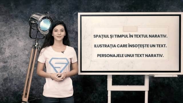 Spațiul și timpul în textul narativ. Ilustrația care însoțește un text. Personajele