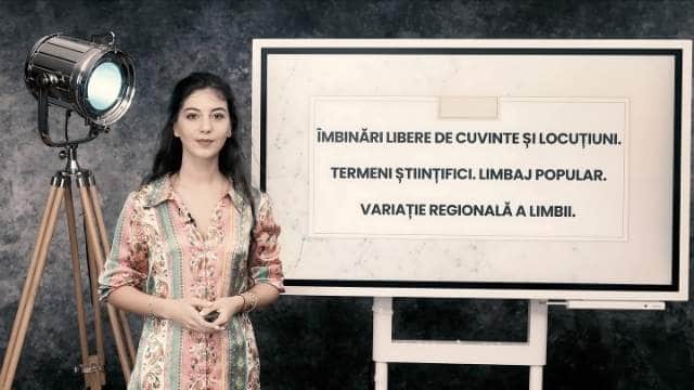 Îmbinări libere de cuvinte și locuțiuni. Termeni științifici. Limbaj popular. Variație regională