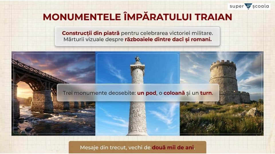 Podul de la Drobeta. Monumentul de la Adamclisi. Columna lui Traian