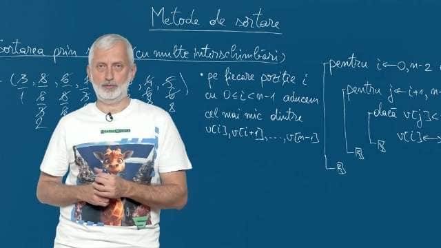 Metode de sortare. Sortarea prin selecție (cu multe interschimbări)