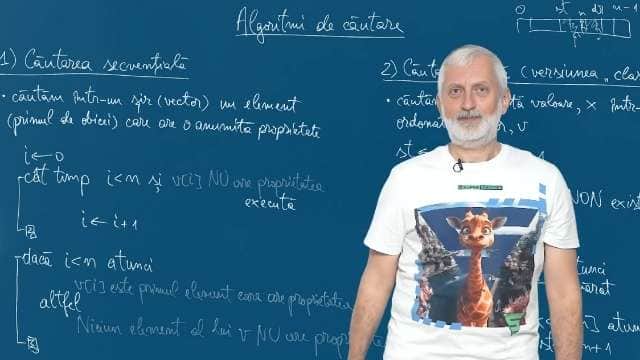 Algoritmi de căutare. Căutarea secvențială. Căutarea binară (versiunea „clasică")