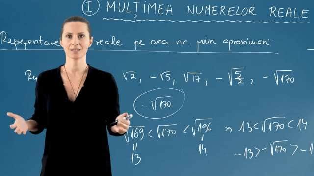 Reprezentarea numerelor reale pe axa numerelor, prin aproximări
