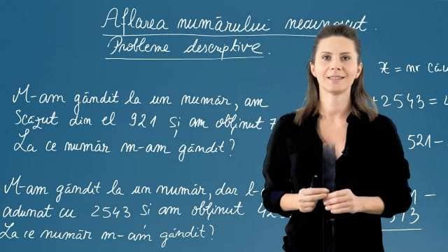Aflarea numărului necunoscut - Probleme descriptive