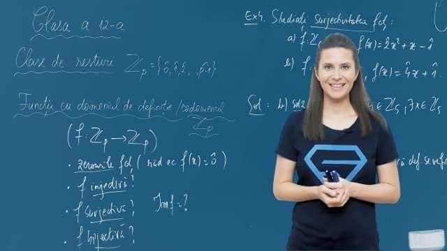 Clase de resturi. Funcții cu domeniul de definiție/codomeniul Zp. Aplicații 1