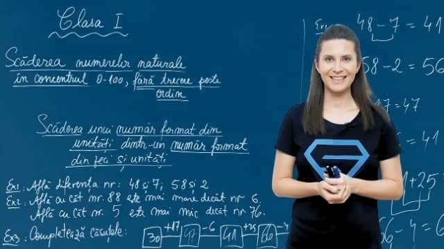 Scăderea unui număr format din unități dintr-un număr format din zeci și unități