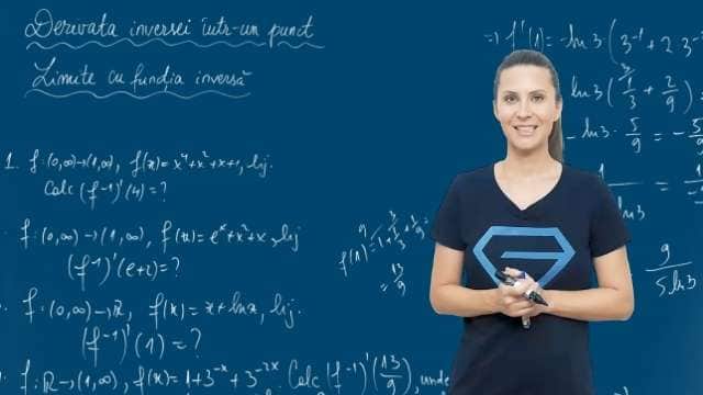 Calculul derivatei funcției inverse într-un punct. Limite cu funcția inversă - P2