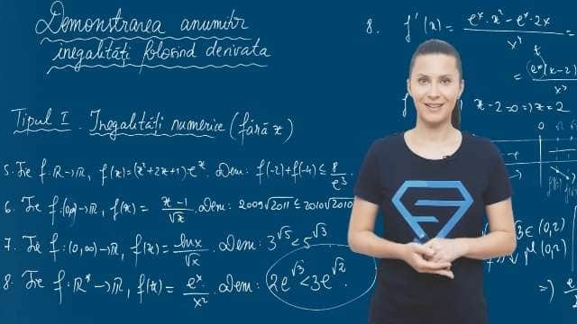 Demonstrarea anumitor inegalități folosind derivata. Tipul I: inegalități numerice - P2