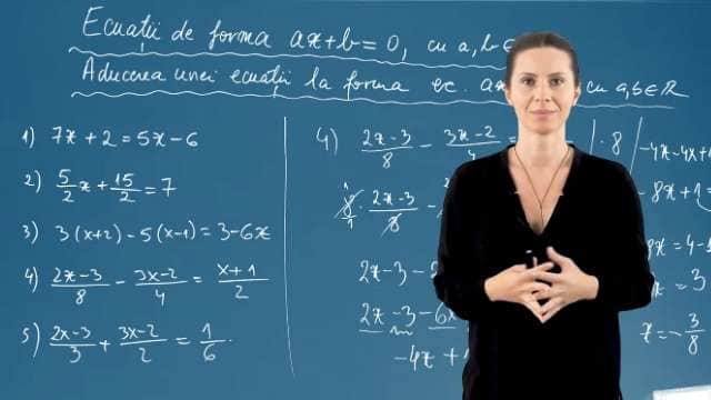 Ecuatii de forma ax plus b egal cu 0, unde a, b apartin lui R