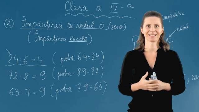 Împărțirea cu restul zero. Împărțirea exactă