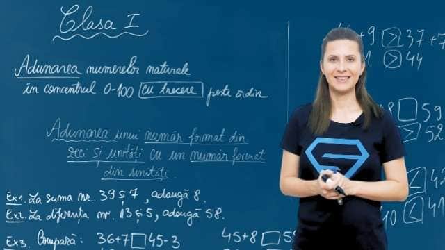 Adunarea unui număr format din zeci și unități, cu un număr format din unități
