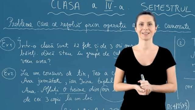 Probleme care se rezolvă prin operații aritmetice cunoscute