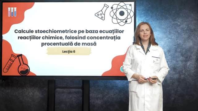 Calcule stoechiometrice pe baza ecuațiilor reacțiilor chimice cu concentrația procentuală de masă