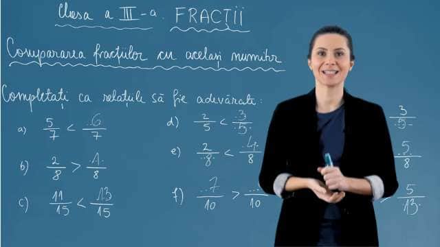 Compararea fracțiilor cu același numitor