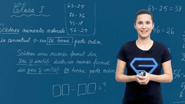 Scăderea unui număr format din unități dintr-un număr format din zeci și unități
