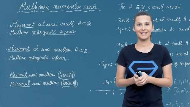 Majorant al unei mulțimi A⊆R. Mulțime mărginită superior. Minorant. Maximul, minimul unei mulțimi
