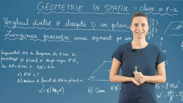 Unghiul dintre o dreaptă și un plan. Lungimea proiecției unui segment pe un plan - Partea 2