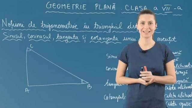 Noțiuni de trigonometrie în triunghiul dreptunghic - Sin, Cos, Tg, Ctg unui unghi ascuțit