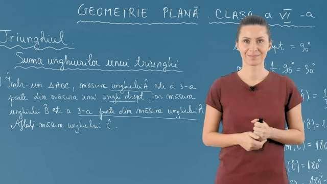 Suma măsurilor unghiurilor unui triunghi - P4