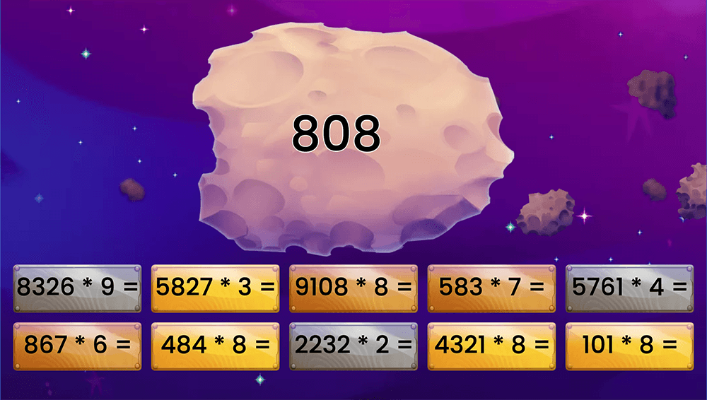 JOC - Înmulțirea unui număr de 3 sau 4 cifre cu un număr de o cifră