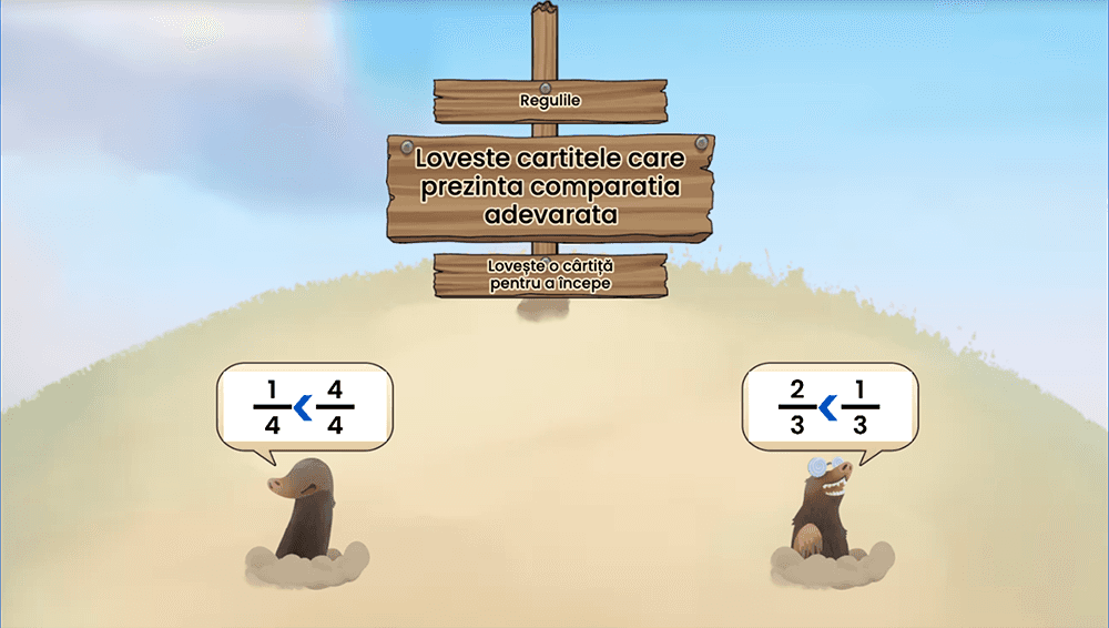 JOC - Compararea fracțiilor cu același numitor