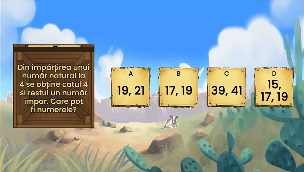 JOC - Împărțirea cu restul diferit de zero. Exerciții