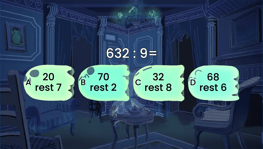 JOC - Împărțirea numerelor mai mici de 1000000 la un număr natural de o cifră