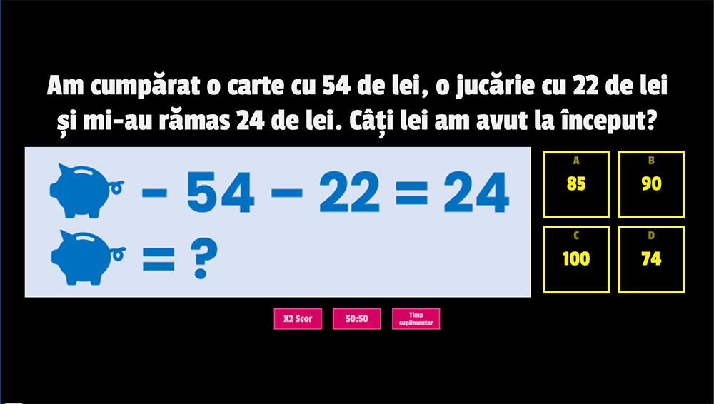 JOC - Probleme care se rezolvă prin două operații