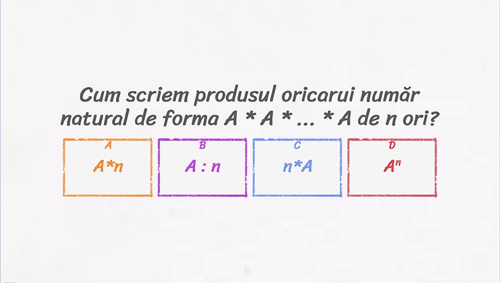 JOC - Puterea cu exponent natural a unui număr natural