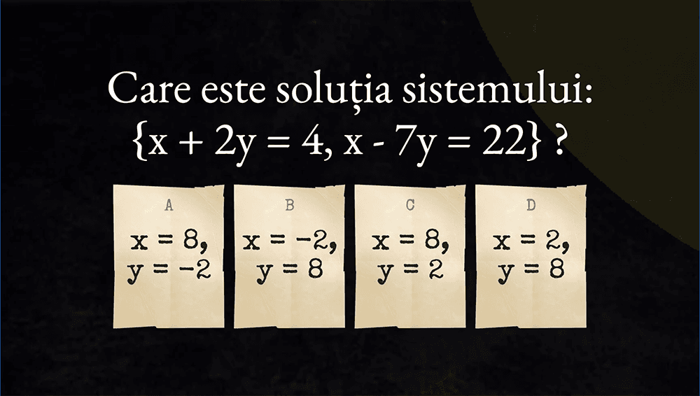 JOC - Sisteme de două ecuații liniare cu două necunoscute. Rezolvarea prin metoda substituției