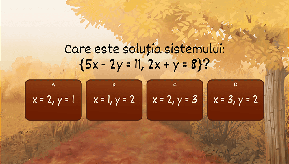 JOC - Sisteme de două ecuații liniare cu doua necunoscute. Rezolvarea prin metoda reducerii