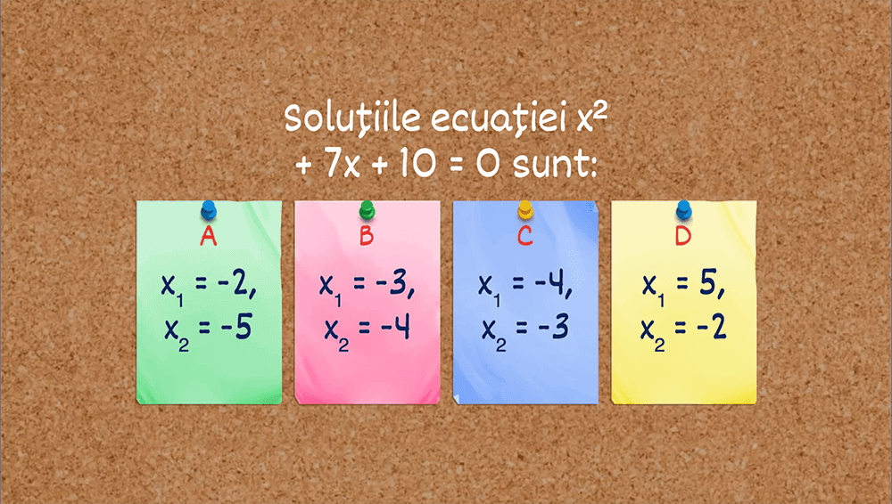JOC - Ecuații de forma ax la puterea 2 + bx + c = 0, unde a ∈ R*, b, c ∈ R